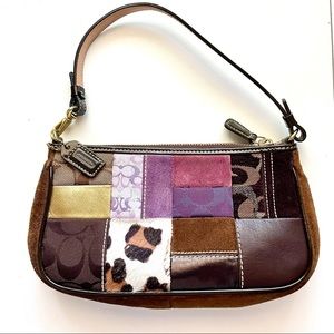 Coach leather patchwork clutch.